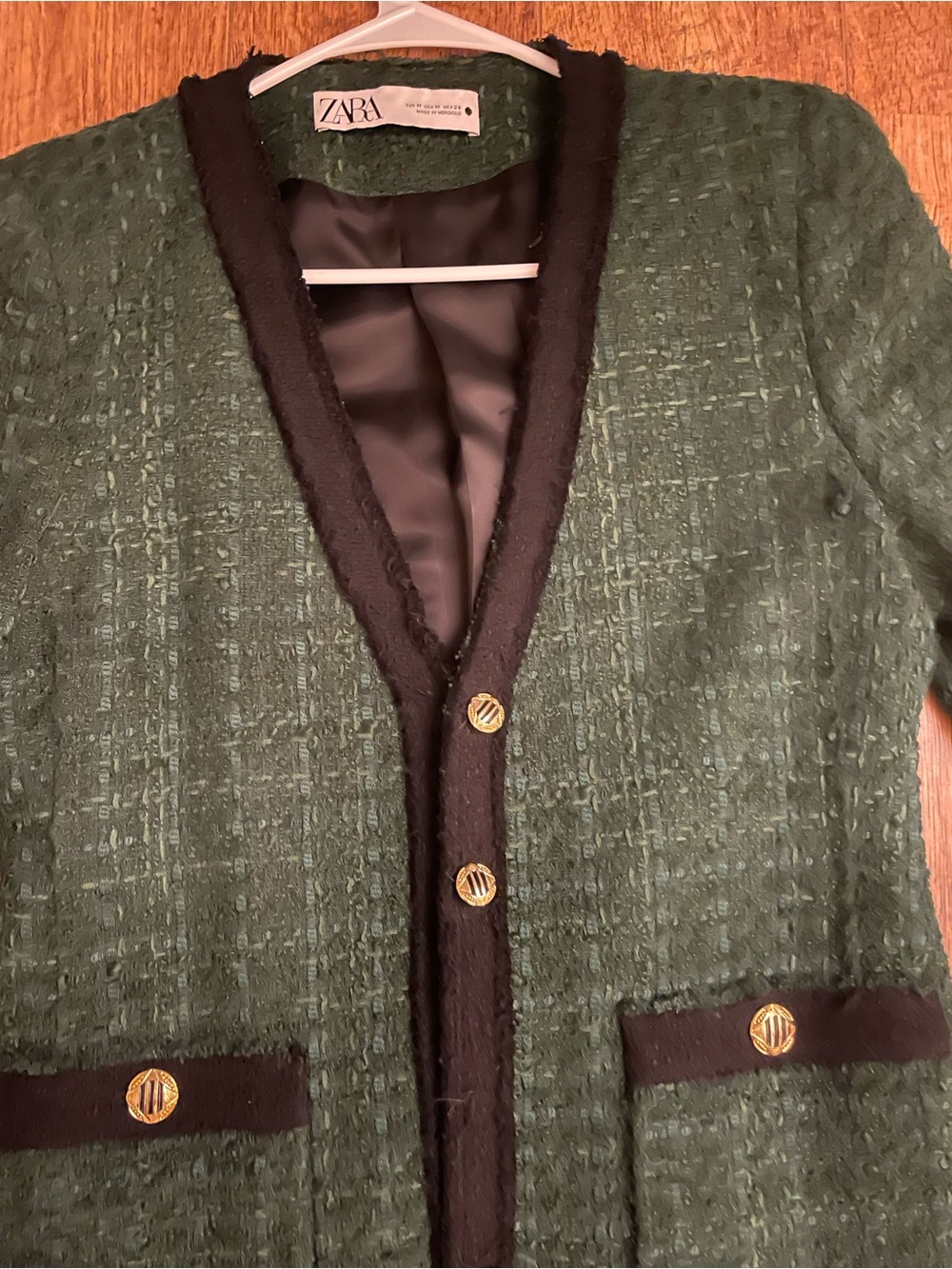 Zara chic BLAZER jacket tweed blazer women size M Chanel style CC - Picture 12 of 16